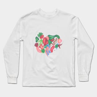 Pink & Green Abstract Long Sleeve T-Shirt